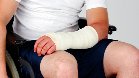personal injury arm injury in wheelchair