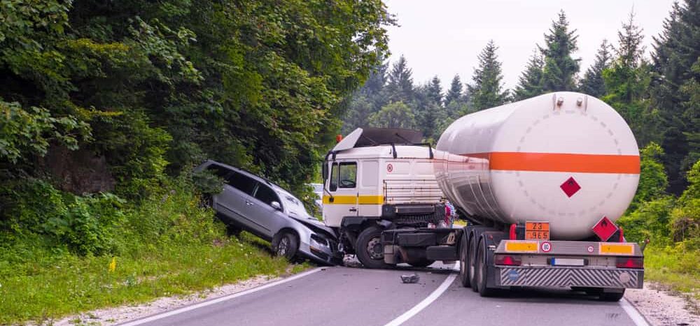 Truck accident on road