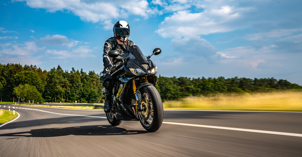 motorbike on the road riding.