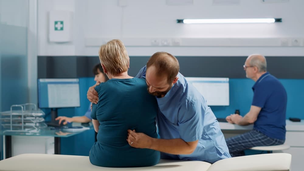 doctor and patient doing physical exercise
