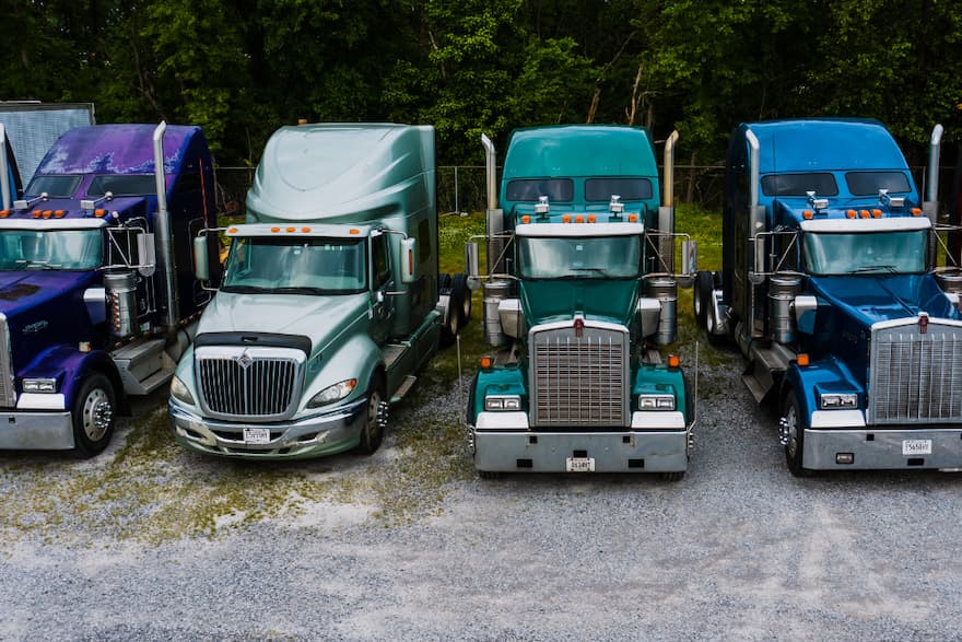 trucks parked